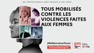 Affiche : Tous mobilisés contre les violences faites aux femmes